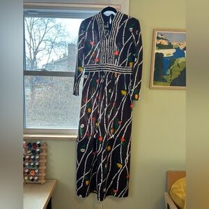 Avalon Black Maxi Dress with Multicolor Floral Print